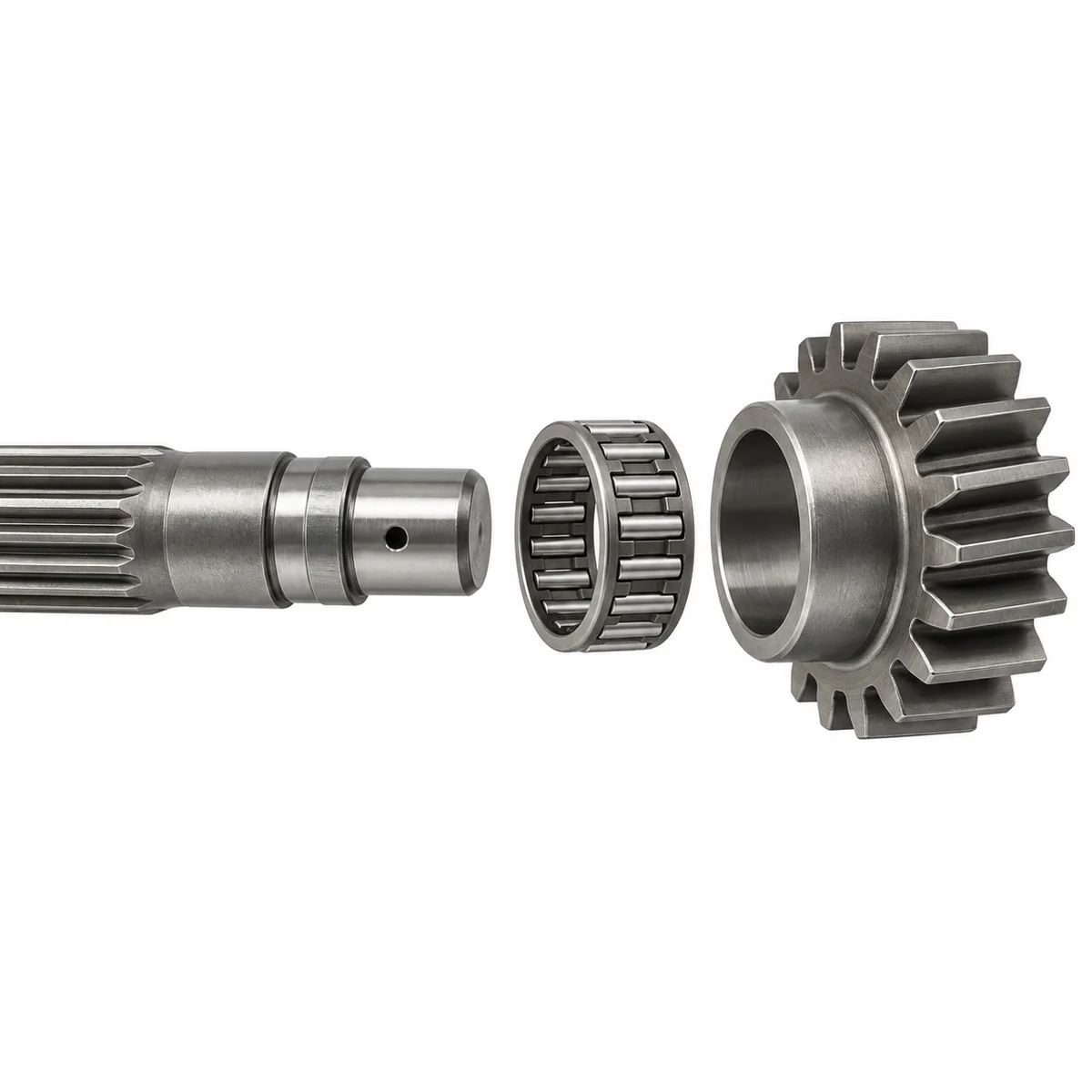 outboard-gear-shaft-needle-bearing-installation Drawn cup needle bearing installation in an outboard gearbox housing