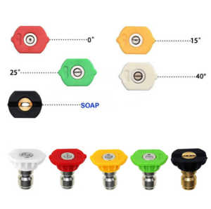 Pressure Washer Spray Nozzle Tips Multiple Degrees, 1/4 inch 5-Pack (2.5 GPM) 0/15/25/40 Deg