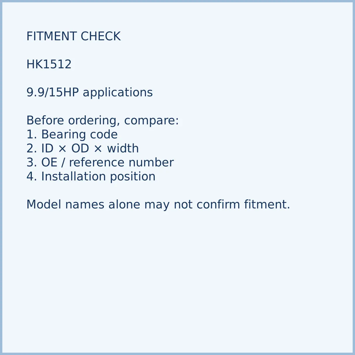 09263-15019-hk1512-needle-bearing-03-fitment HK1512 bearing fitment and application check for outboard motor
