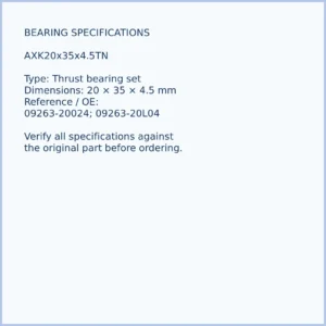 AXK20x35x4.5TN bearing dimensions 20 × 35 × 4.5 mm and reference number