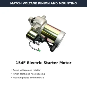 154F Electric Starter Motor Standard Type voltage pinion and mounting check Processing: 1200 x 1200 WebP