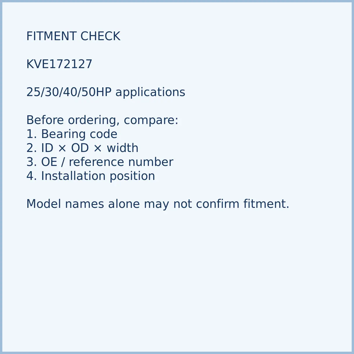 345-00042-kve172127-outboard-needle-bearing-03-fitment KVE172127 bearing fitment and application check for outboard motor