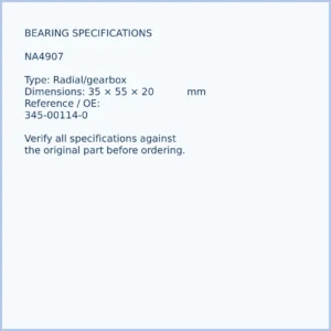 NA4907 bearing dimensions 35 × 55 × 20 mm and reference number