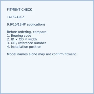 TA162420Z bearing fitment and application check for outboard motor