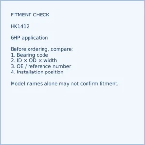 HK1412 bearing fitment and application check for outboard motor