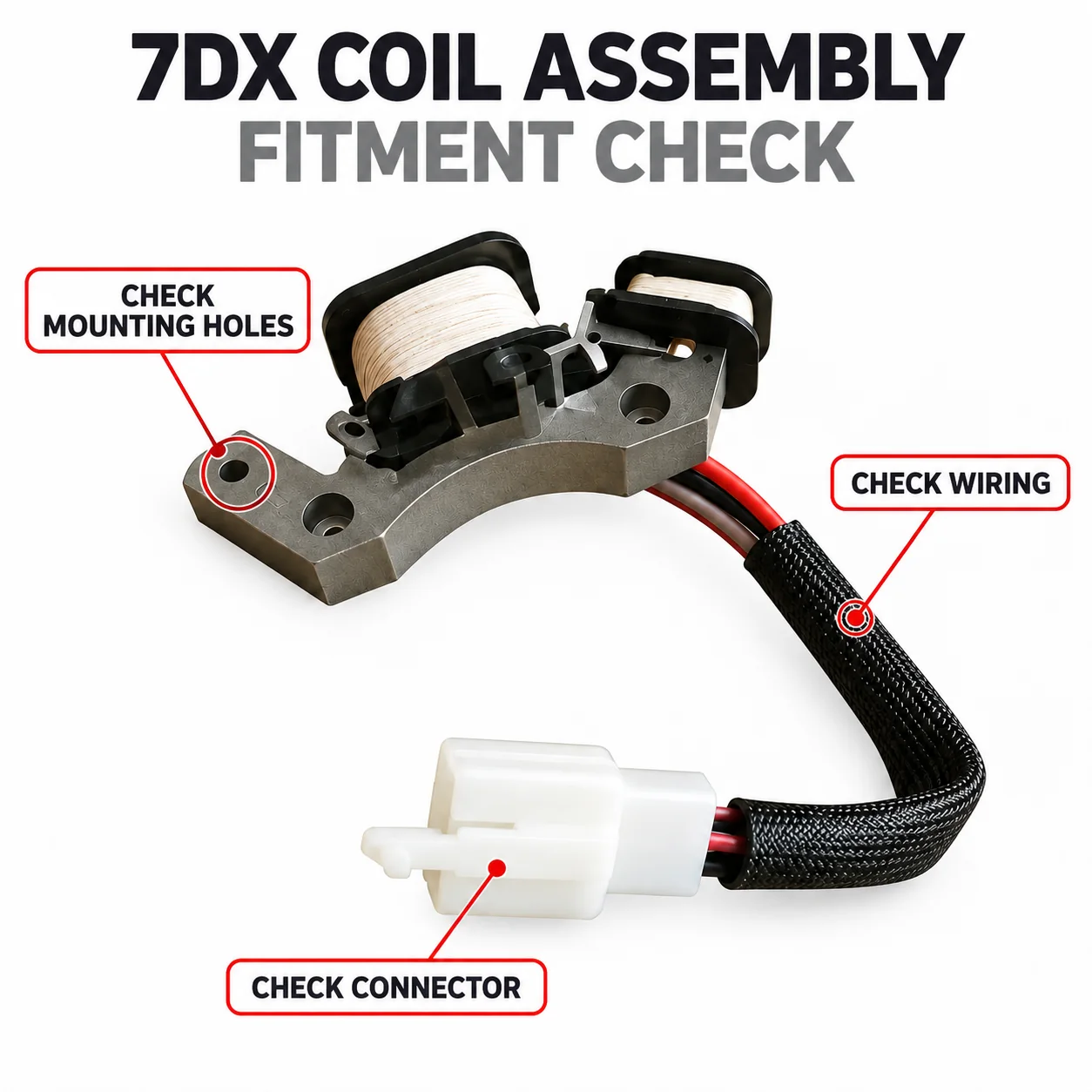 7dx-ignition-coil-assembly-with-connector-02-fitment 7DX ignition coil assembly with connector wholesale generator engine part