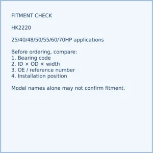 HK2220 bearing fitment and application check for outboard motor