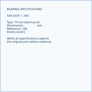 AXK1429 + 2AS bearing dimensions 需核对组合尺寸 mm and reference number