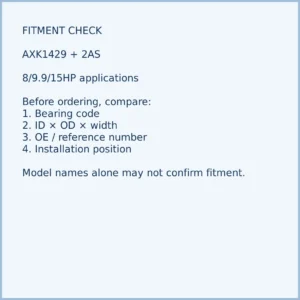 AXK1429 + 2AS bearing fitment and application check for outboard motor