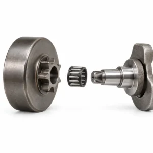 Needle bearing installation between chainsaw clutch drum and crankshaft