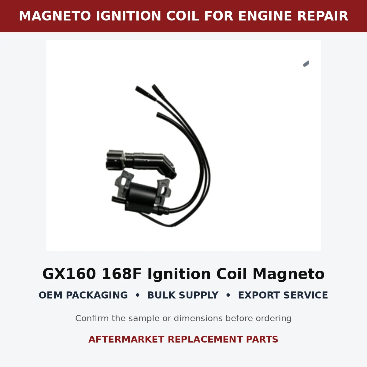 gx160-168f-ignition-coil-magneto-auxiliary-lead-type-03-wholesale GX160 168F Ignition Coil Magneto Auxiliary Lead Type fitment and connector check