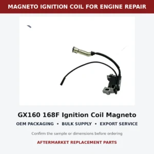 GX160 168F Ignition Coil Magneto Shielded Spark Plug Cap replacement small engine part front view