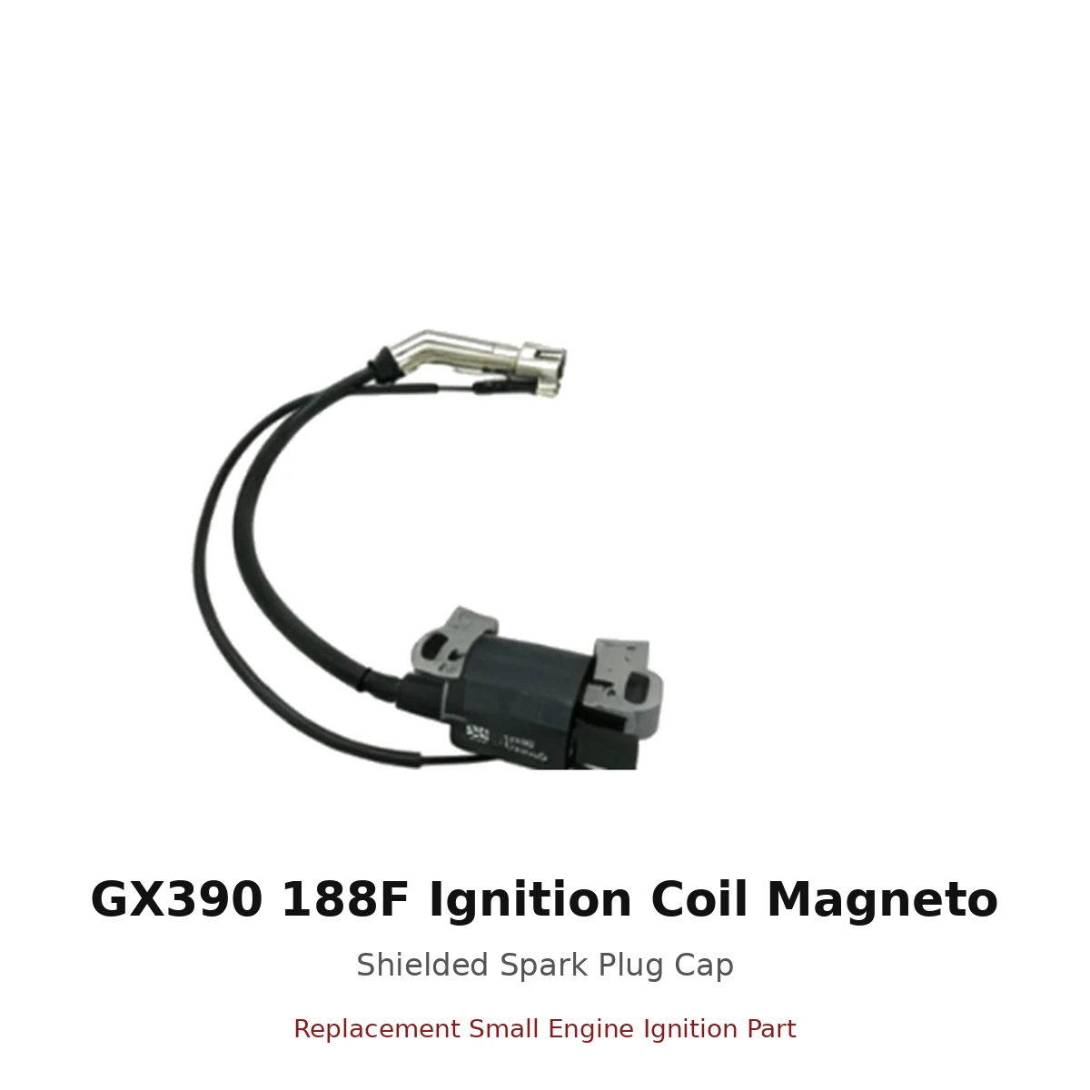 gx390-188f-ignition-coil-magneto-shielded-spark-plug-cap-01-main GX390 188F Ignition Coil Magneto Shielded Spark Plug Cap replacement small engine part front view