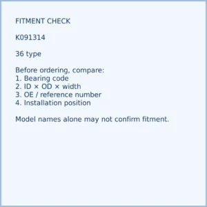 K091314 bearing fitment and application check for brush cutter