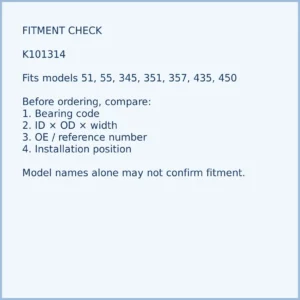 K101314 bearing fitment and application check for chainsaw