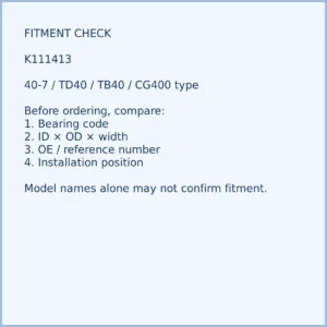 K111413 bearing fitment and application check for brush cutter