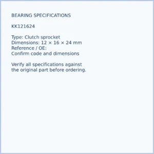 KK121624 bearing dimensions 12 × 16 × 24 mm and reference number