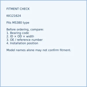 KK121624 bearing fitment and application check for chainsaw