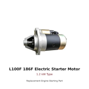 L100F 186F Electric Starter Motor 1.2 kW Type replacement engine part front view