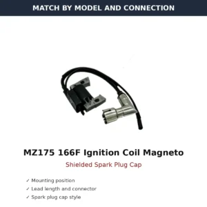 MZ175 166F Ignition Coil Magneto Shielded Spark Plug Cap wholesale generator engine part