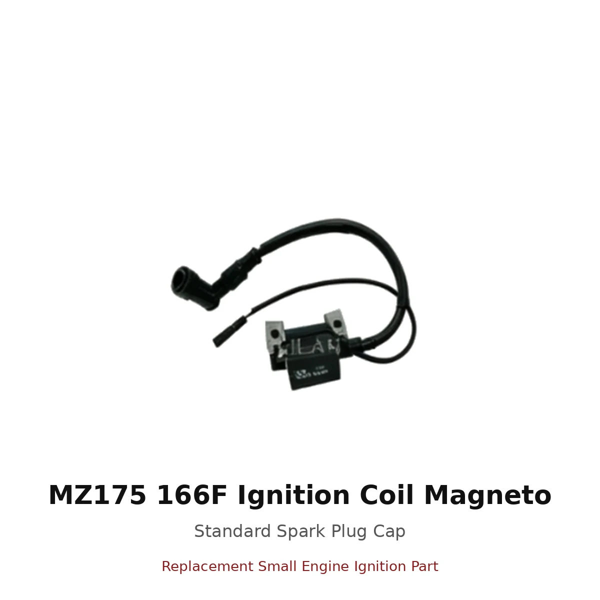 mz175-166f-ignition-coil-magneto-standard-spark-plug-cap-01-main MZ175 166F Ignition Coil Magneto Standard Spark Plug Cap replacement small engine part front view